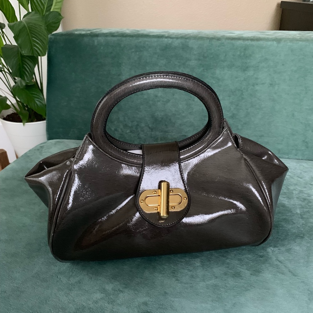 Pelle Studio black /grey glossy handbag